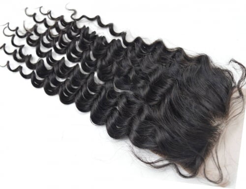 Image of Brazilian Curly Lace Closure Grade 9A
