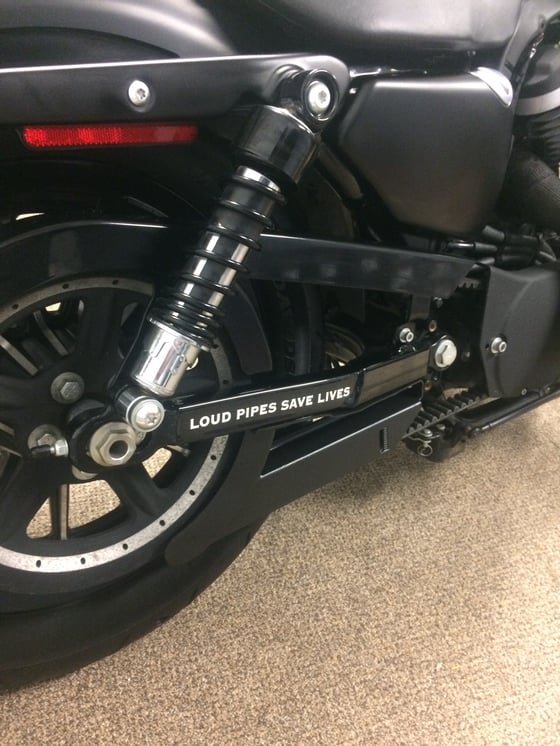 Image of Loud Pipes Save Lives Swingarm Decal