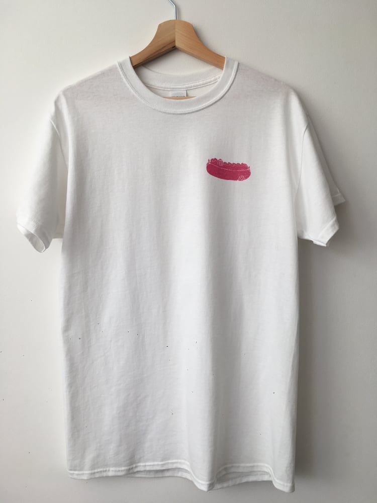 Image of Classic 'Hot Dog' tee - WHITE/PINK