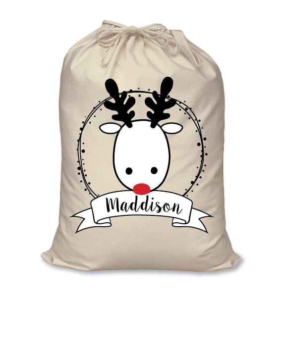 Image of Personalised Christmas Santa Sack - Reindeer Name