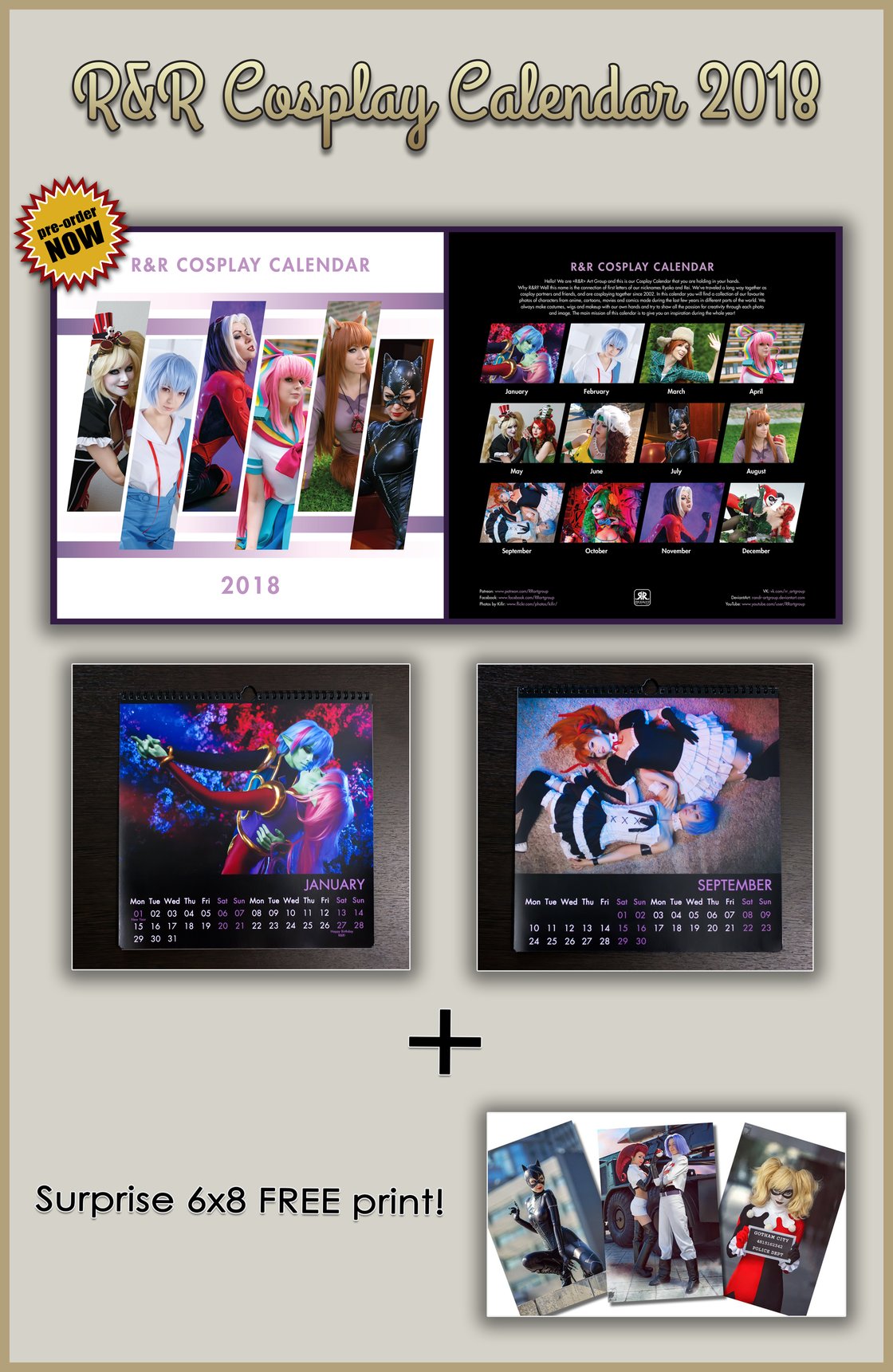 Image of R&R Cosplay Calendar 2018 PRE-ORDER