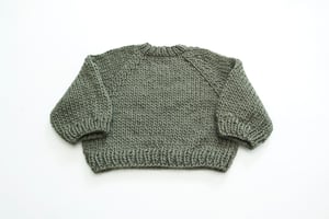 Image of Kingston Chunky hand knit Sweater of Peruvian wool (shown in dusty green-more colours)