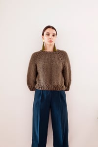 Image 3 of Kingston Chunky hand knit Sweater of Peruvian wool (shown in dusty green-more colours)