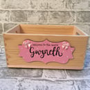 Image 1 of Personalised new baby wooden crate