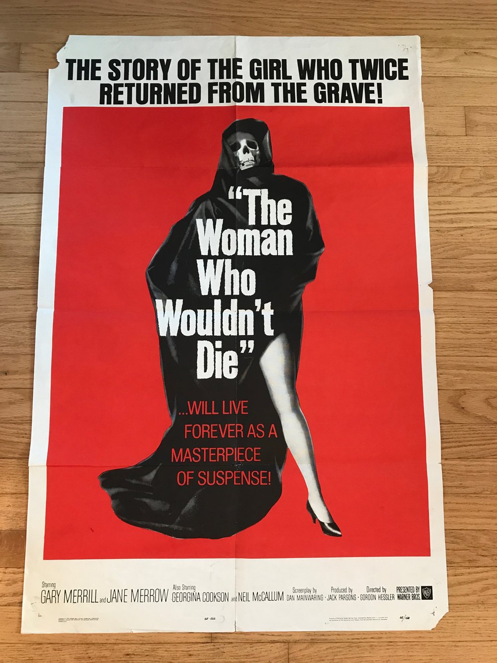 1965 THE WOMAN WHO WOULDN'T DIE aka CATACOMBS Original U.S. One Sheet Movie Poster
