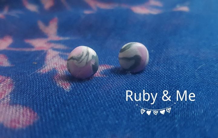 Image of Marble studs (Pink, Grey, & White)
