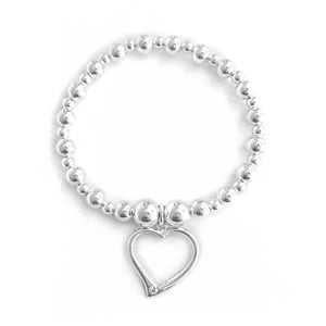Image of Sterling Silver Chunky Heart Bracelet