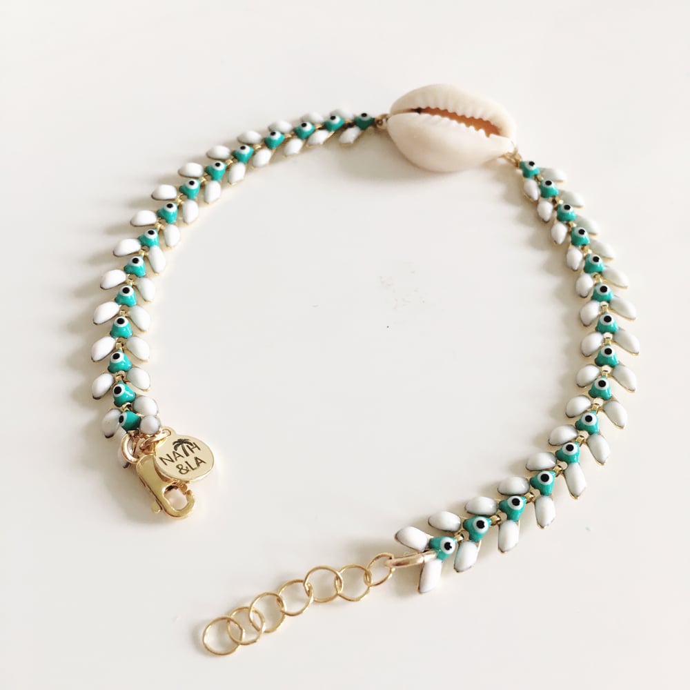 Image of Chevron cowrie bracelet