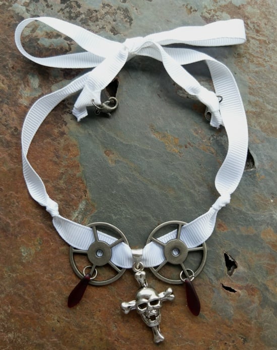 Image of Skull & Crossbones choker, handmade