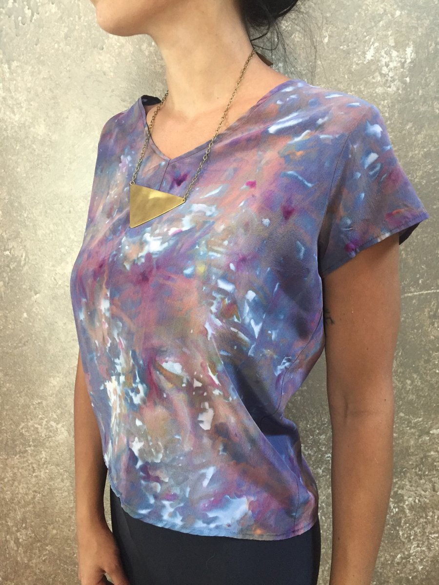 Image of PURPLE LAKE DYED SILK TOP