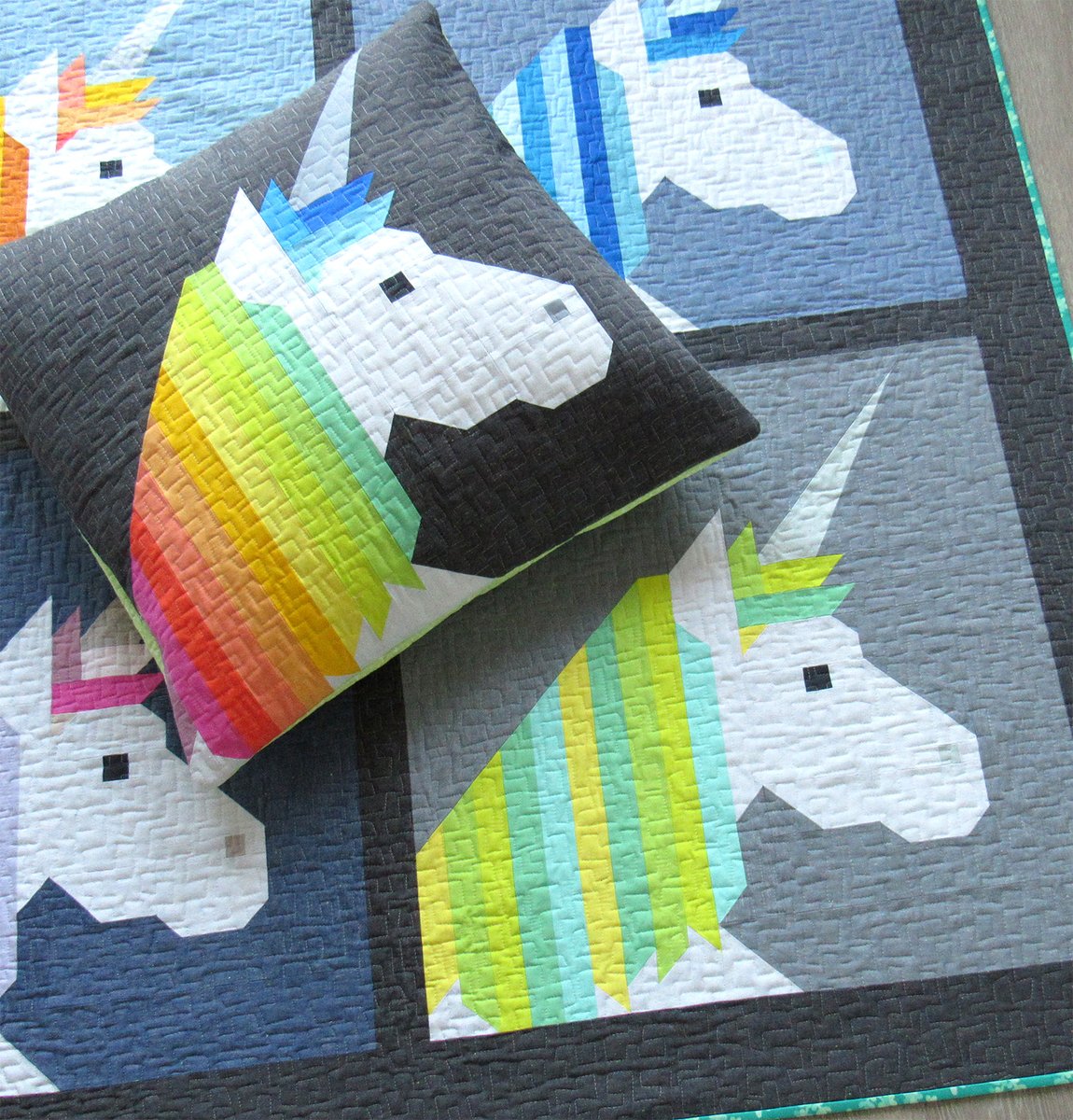 Patterns By Elizabeth Hartman LISA THE UNICORN Pdf Quilt Pattern