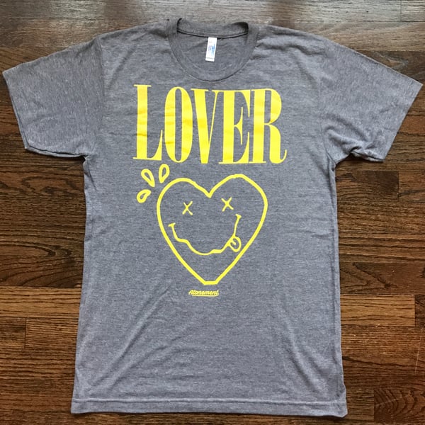 Image of The "Lover - Smiley Heart" Triblend Tee in Gray