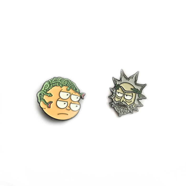 Image of Mortydusa x Zeus Rick Enamel Pin Set