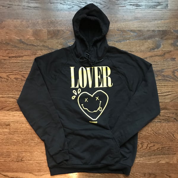 Image of The "Lover - Smiley Heart" Hoodie in Black