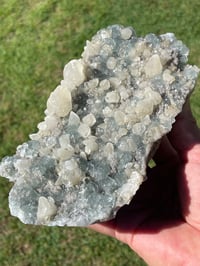 Image 16 of Green Fluorite On Druzy Quartz With UV Dog Tooth Calcite #1965