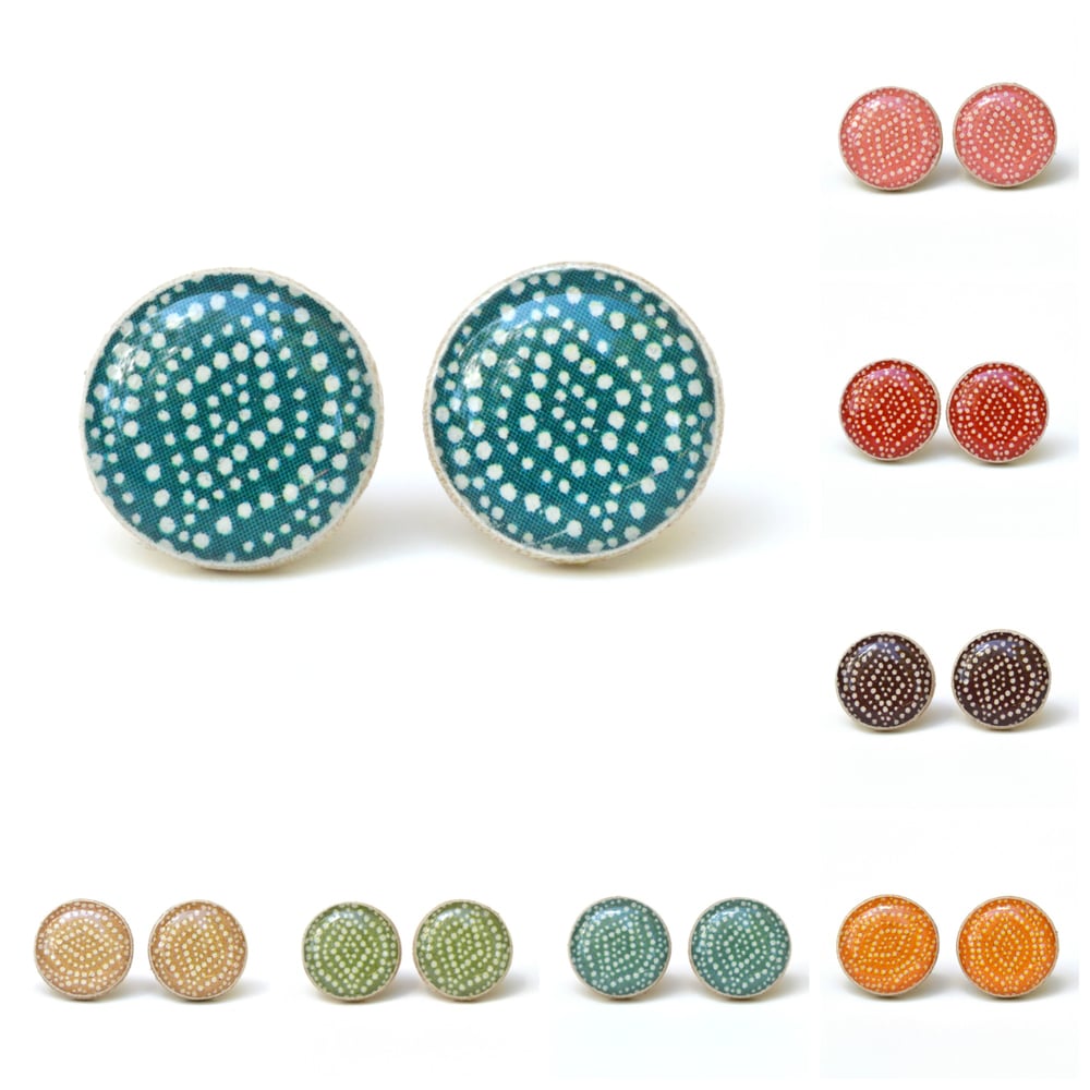 Image of Boho Geometric stud earrings- 8 colors available