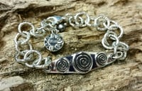 Image 1 of "Bless this Woman" Pewter Link-Style Bracelet