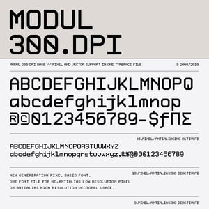 Image of Modul 300 dpi Pixel Based Font