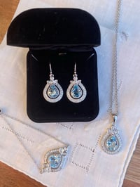 Blue Topaz Silver Jewelry Set