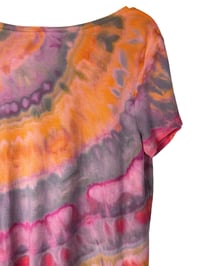 Image 7 of ♻️ UPCYCLED XS Express Ultra Soft Hi-Low Tee in Bright Agate Ice Dye