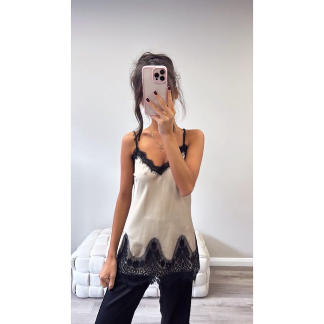Beige Lace Cami 