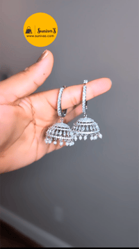 Image 1 of Minisha_Cute American Diamond Pinjada Jhumka