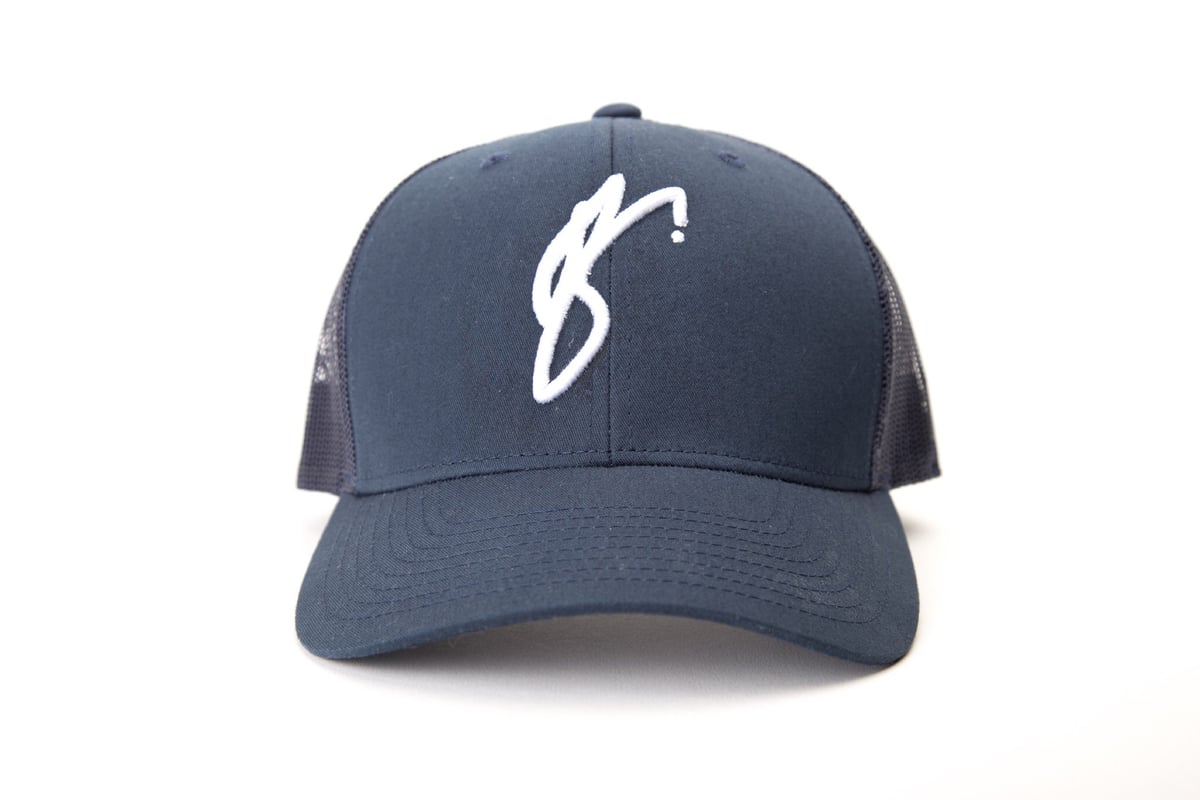 Image of Belmont Bleu Navy/White Mesh Trucker