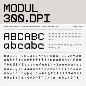 Image of Modul 300 dpi Pixel Based Font