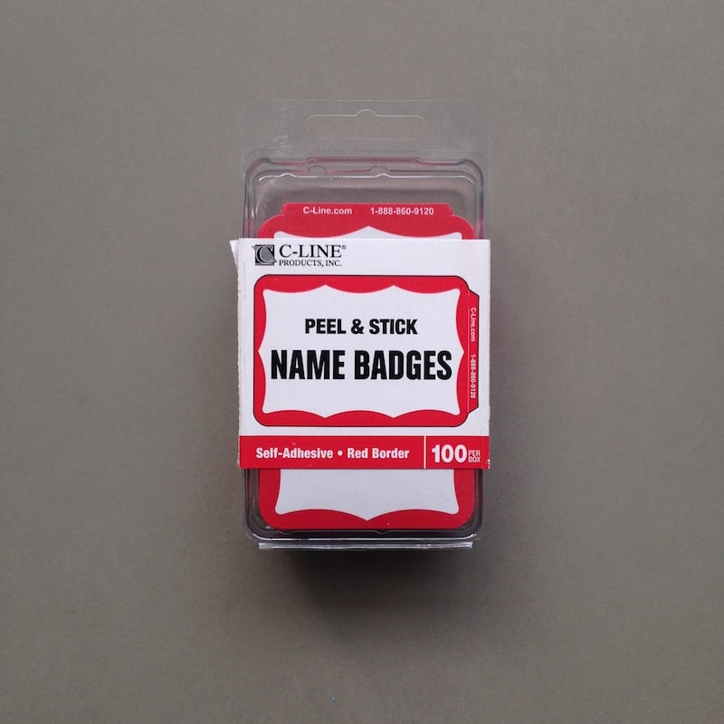 PEEL & STICK - NAME BADGES (red) / Est Graffiti Store