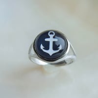 Image 1 of Anchors Aweigh Sterling Ring (Medium)