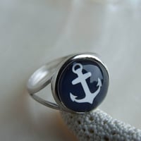 Image 3 of Anchors Aweigh Sterling Ring (Medium)