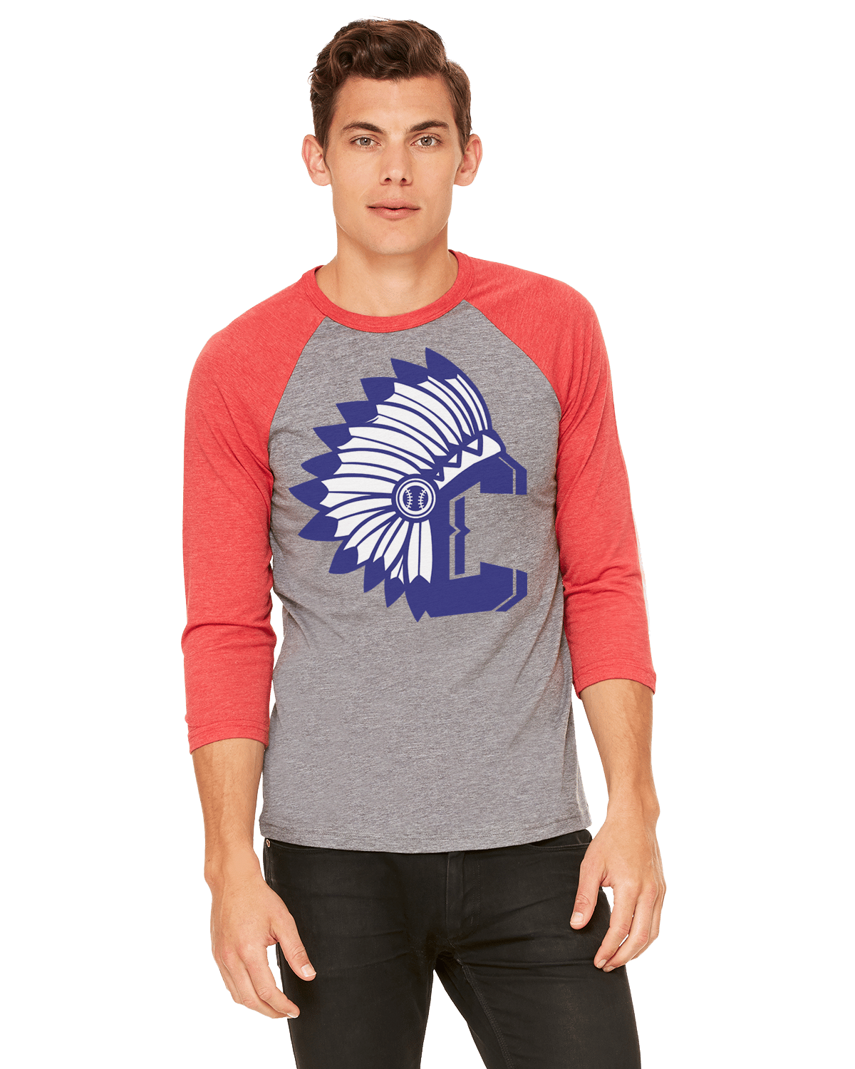 Image of Indians C Red Raglan