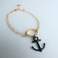 Image 1 of Anchors Aweigh Open Circle Bracelet - Gold