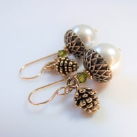 Image 1 of Forest Bounty - Gold Acorns with Pine Cones (Gold)
