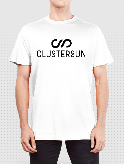 Image of T-Shirt Man White - CLUSTERSUN Logo