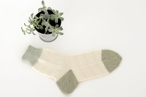 Image of Merino wool home socks pastel green