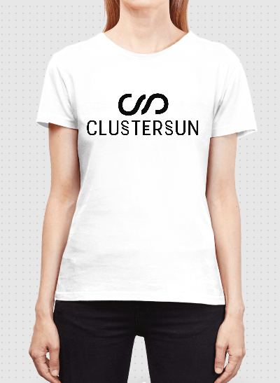 Image of T-Shirt Woman White - CLUSTERSUN Logo