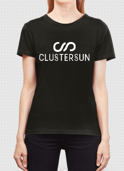 Image of T-Shirt Woman Black - CLUSTERSUN Logo