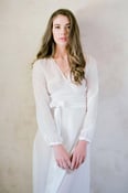 Image of Nina Silk Chiffon Wrap Robe in Ivory - style R130