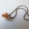 Simple Pine Cone Necklace (Silver or Gold on Gunmetal)