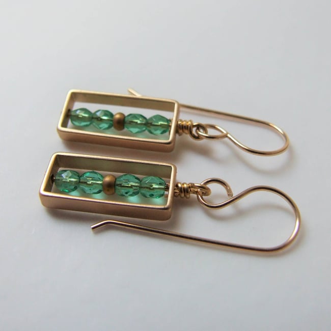 Emerald Rectangle Earrings