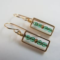Image 2 of Emerald Rectangle Earrings