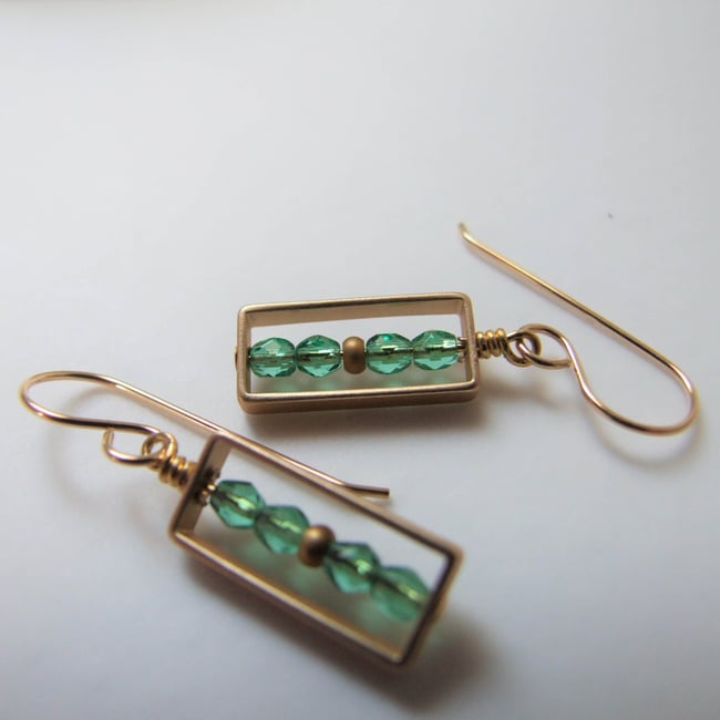 Emerald Rectangle Earrings