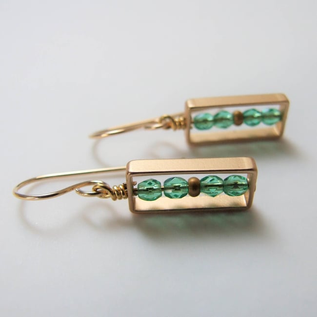 Emerald Rectangle Earrings