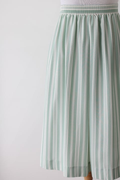 Image of SOLD Pistachio Striped Easy Skirt