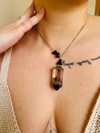 Image 2 of 🍄🌿Mushroom Terranium Obsidian Crystal Amulet 🌿🍄 Medium 