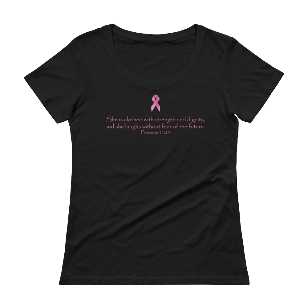 Image of Ladies Fit Without Fear Breast Cancer Tee in Black