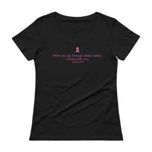 Image of Ladies Fit Deep Waters Breast Cancer Tee in Black or Pink
