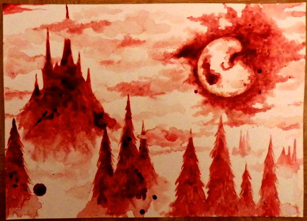 Under The Blood Moon Blood Painting Giin Productions