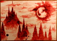 Under the Blood Moon (blood painting)